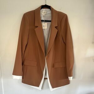 Favorite Daughter Camel Blazer with White Accents